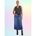 thumbnail image 5 of Savi Parker Denim Maternity Maxi Skirt with Pockets – A Line Maternity Jeans Over The Belly Long Pregnancy Denim Skirt (S, Marina Wash), 5 of 7