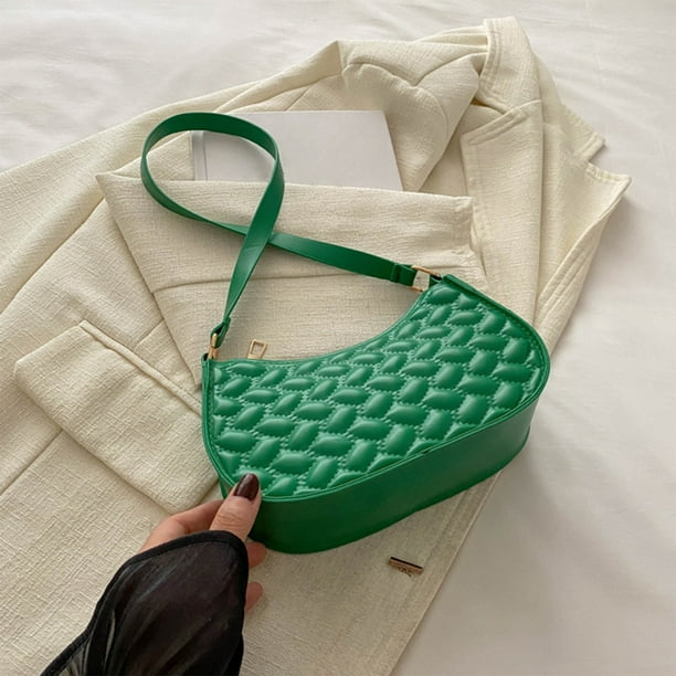 Bolso Bandolera Informal de Moda para Mujer | Material Pu Verde | 20,5 X 12,5 X 7 Cm | Ligero (90 G) | Estilo Versátil: Bolso Tote, Bandolera o Informal | Regalo Ideal para Mujer | 1 Unidad
