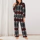 thumbnail image 2 of Balery Skull santa hat Conjunto de Pijama con Estampado para Mujer, Conjunto de Dos Piezas con Manga Larga, Ropa de Dormir Suave con Bolsillos, Pijamas Cómodos-Small, 2 of 7