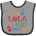 thumbnail image 3 of Inktastic My Lola and Lolo Love Me Grandchild Boys or Girls Baby Bib, 3 of 4