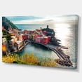 thumbnail image 2 of Vernazza Bay Aerial View - Large Seascape Art Canvas Print, 2 of 3