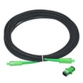 thumbnail image 1 of Unique Bargains 1Pcs 23Ft Single Mode Simplex OS2 Fiber Optic Cable LSZH SC/APC-SC/APC Armored Jumper Optical Black with Adapter, 1 of 5