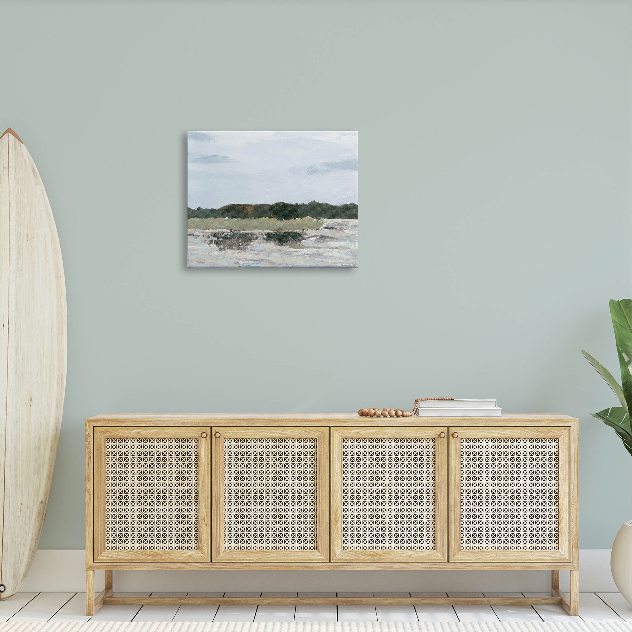 Coastal Vast Hills Landscape Landscape Painting Gallery Wrapped Canvas Print Wall Art