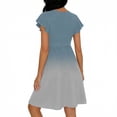 thumbnail image 5 of BUIGTTKLOP Women's Summer Dress Ruffle Sleeve Color Block Mini Dress Flowy Buttton down Sundress with Pockets, 5 of 5