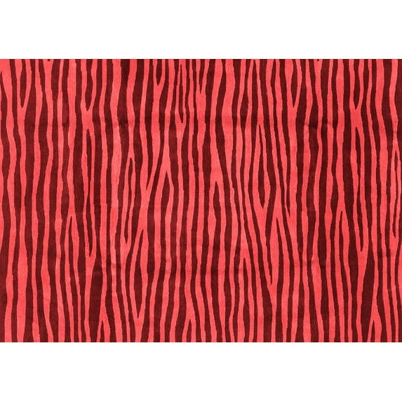 Ahgly Company Indoor Rectangle Abstract Red Modern Area Rugs, 5' x 8'