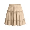 thumbnail image 5 of Inleife Women's Floral Short Skirts Fashion Elastic Waist Large Cotton Linen Skirt, 5 of 6