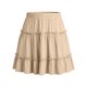 thumbnail image 5 of TaTaai Women's High Waist Mini Skirt Solid Color Linen Feel Ruffle Hem Casual Elastic Waist A-Line Summer Short Skirt Gift, 5 of 5