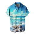 thumbnail image 7 of DIOAZUD Mens Hawaiian Button Down Shirts Loose Fit Short Sleeve Tshirt Lightweight Summer Vacation Button up Shirt with Pocket, 7 of 7