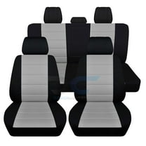 Fits 2012-2018 Dodge Ram Cotton Seat Covers 40/60 Rr W AR:Blk Silver - Full Set