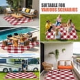 thumbnail image 5 of Outdoor Rug 3x5 ft Dark Red Buffalo Check Plaid Outdoor Large Area Rug Non Slip Rubber Farmhouse Style Front Door Mat RV Rug Camping Carpet Patio Outdoor Rugs for Backyard Balcony Deck Porch Indoor, 5 of 9