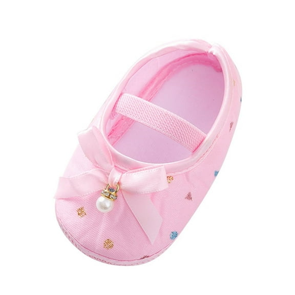 Siilsaa Toddler Girl Shoes Mary Jane Dress Shoes Ballet Flats for Girl Party School Shoes Bowknot Princess Shoes Pink,4