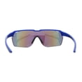 thumbnail image 2 of Mens 90s Classic Half Rim Sport Wraparound Plastic Sunglasses Blue Rainbow Mirror, 2 of 4