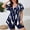 Navy, variant on Tankini Swimsuits for Women, Plus Size Fashion Print V Neck Drawstring Pleats Short Sleeve Two Piece Swimwear Set with Shorts, Beach Vacation Loose Casual Comfy Bathing Suits for Summer