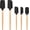 Black, variant on Wooden Handle  Rubber Spatula Set 5 count for Kitchen Baking, Jars,Cooking, and Mixing High  Non  Dishwasher Safe  ()