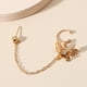 thumbnail image 4 of HomeKingdee One-Piece Elegant Ear Clip Tassel Earrings - Rhinestone Inlay Round Drop Earrings for Women for Daily, Wedding, Party Occasions, 4 of 6