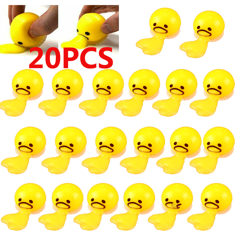 20 Pieces Round Yellow Lazy Vomit Egg Yolk Vomit Egg Yolk Vent Tricky Game Relieve Stress