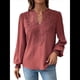 thumbnail image 1 of Blusas Bohemias de Larga con Cuello en V para Mujer, Blusas de con Lunares, Ropa de Crochet con Encaje Fluido, Ropa Informal de Moda. Vino Tinto XL, 1 of 9
