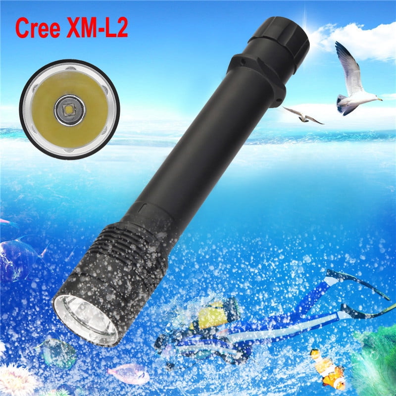 Waterproof 15000LM 4x XM-L2 LED Scuba Diving Flashlight Torch 26650 Underwater 