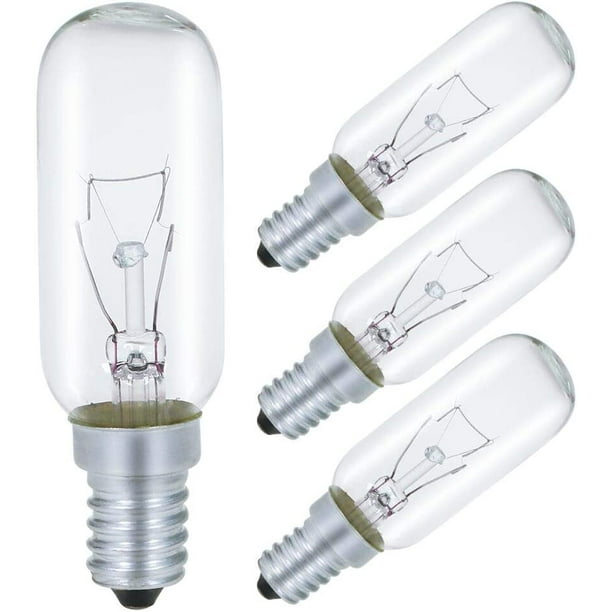 Ampoule Pour Hotte Aspirante E14 40W, T25 230V Ampoule Incandescence Blanc  Chaud 2700K Dimmable, Lot de 4 