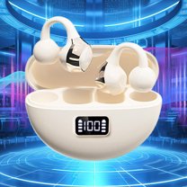 Ai Translating Earbuds, 2025 New Wireless Bluetooth Translation Earbuds Real Time Language Translator, 144 Languages Play Music Bluetooth Over-Ear for Travel Business Learning (Beige)