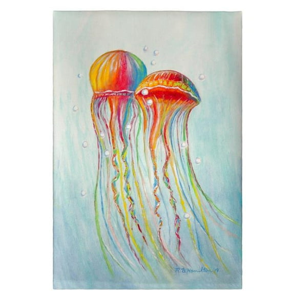 Betsy Drake GT1095 Colorful Jellyfish Guest Towel
