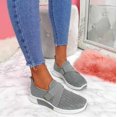 thumbnail image 1 of Mocasines con suela ortopédica Zapatillas de moda para mujer Zapatillas con plataforma Zapatos para caminar para mujer, gris, talla 38 LingWen 8390612719547, 1 of 1