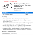 thumbnail image 2 of Fuel Management Wiring Harness - Compatible with 2001 - 2003 Dodge Caravan 3.3L V6 2002, 2 of 2