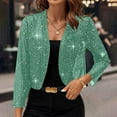 thumbnail image 6 of Ahabrexf Open Front Cardigan,Women's Solid Elegant Shiny Fabric Thin Breathable Jacket, 6 of 9