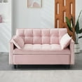 thumbnail image 7 of 3 in 1 Sleeper Sofa Chair Bed, Velvet Convertible Single Sleeper Sofa with 3 Level Adjustable Backrest, 7 of 7