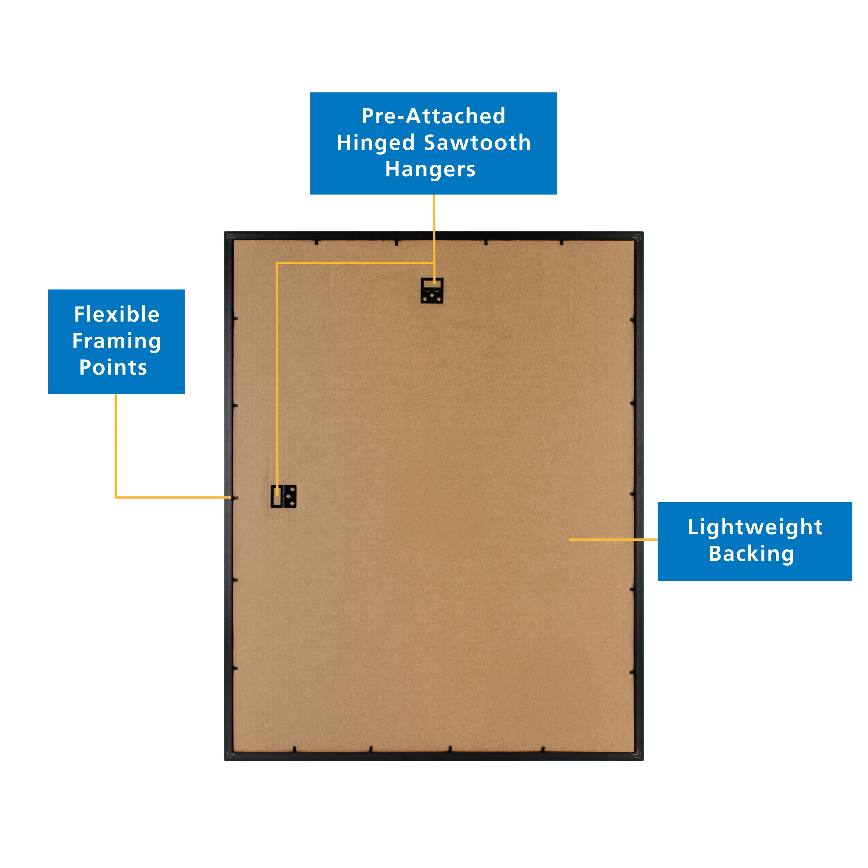 Mainstays – 22x28 Picture Frame – Black Rounded Profile Wall Photo Frame