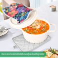 thumbnail image 3 of Yayeee Pot Holders Kitchen Heat Resistant with Pockets 7"x9.8" Cotton Oven Cooking Hot Pads, Serene Floral Pattern, 3 of 7