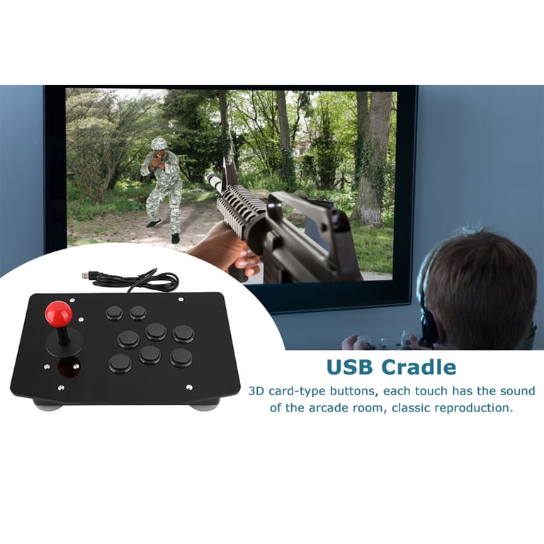 Sluffs USB Arcade Game Joystick - 8 Button Controller With Suction Cup, Plug & Play For PC Gaming