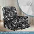 thumbnail image 4 of Renewold Gothic Skull Black Recliner Couch Cover Wear Resistant Reclining Couch Cover 4 Pieces Stretch Recliner Slipcover Breathable Furniture Protector Home Decor, 4 of 8