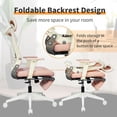 thumbnail image 3 of Foldable Ergonomic Office Chair with Footrest, High Back Computer Chair with 2D Headrest, Mesh Back, Sponge Seat, Adjustable Lumbar Support, 2D Armrest, Home Office Desk Chair, Pink, 3 of 8