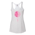 thumbnail image 2 of Wild Bobby, Faith Pink Ribbon Sunflower, Breast Cancer Awareness, Women Tri-Blend Racerback Tank Top, Heather White, Small, 2 of 5