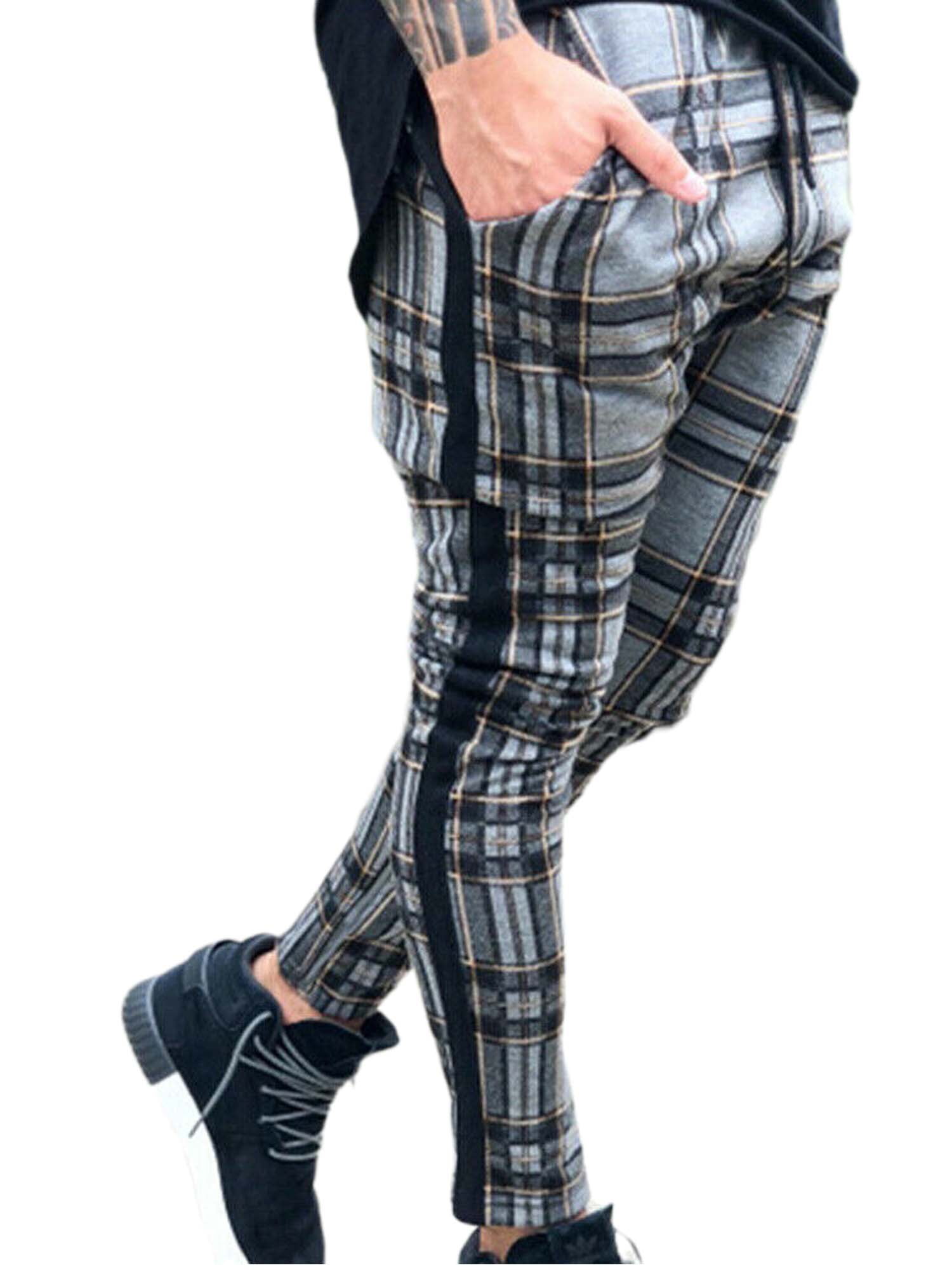 plaid chinos