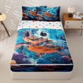 thumbnail image 3 of Homewish Teens Cartoon Sea Turtle Zipper Twin Comforter Sets with Fitted Sheet and 2 Pillowcases,Boys Girls Kawaii Coastal Ocean Animal Zipper Bedding Set,4-Piece, 3 of 6