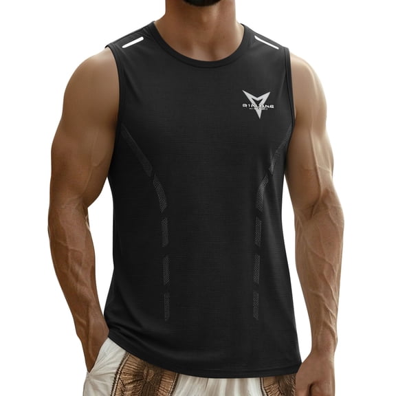 Avirosel Men's Breathable Sports Sleeveless Training T-Shirt, Fashionable and Versatile Camisole for Outdoor and Casual Wear, Quick-Drying Comfortable Fabric