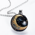 thumbnail image 2 of New Moon Symbol Elegant Glass Circular Pendant Necklace - Women's Jewelry, 2 of 5