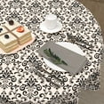 thumbnail image 5 of Boho Tablecloth Round 60 Inch Farmhouse Brown Bohemian Table Cloth Washable Vintage Floral Outdoor Tablecloth for Dining Room Kitchen Holiday Party Picnic Home Decor, 5 of 6