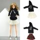 thumbnail image 1 of Winter Black Long Sleeve Top Hoodies Short Skirts Clothes for 11.5" Barbie Doll Fashion Clothes Outfit Girl' Gift AccessoriesBlueAustralia He Qiyong unisex, 1 of 1