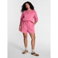 thumbnail image 2 of Terra & Sky Women's Plus Fleece Drawstring Shorts with Patch Pockets, Sizes 0X-5X, 2 of 5