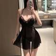 thumbnail image 1 of Camisón de encaje con tirantes sexy, lencería sexy, pijama de tentación con uniforme transparente de malla caliente, 1 of 3