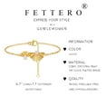 thumbnail image 5 of Fettero 14K Gold Plated Adjustable Dainty Chain Two Fans Bracelet Jewelry Gift for Women, 5 of 6