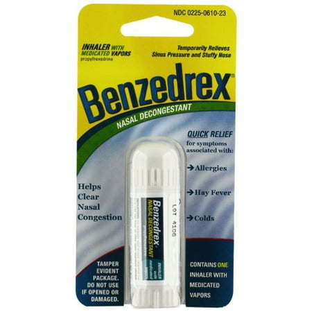 Benzedrex Inhaler Nasal Decongestion Quick Relief Temporary Allergies , 1ct