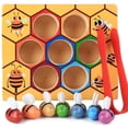 thumbnail image 1 of Yunchy Juguete de habilidad motora fina para niños pequeños Juego de combinación de abeja a colmena Montessori Clasificación de colores de madera Juguete a juego Juguetes educativos preescolares Regal, 1 of 5
