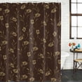 thumbnail image 2 of Brown Floral Shower Curtain, Waterproof Shower Curtains for Bathroom, Vintage Spring Botanical Flowers Washable Fabric Bathtub Curtain Set Bath Decor with 12 Hooks Standard 72"x72", 2 of 8