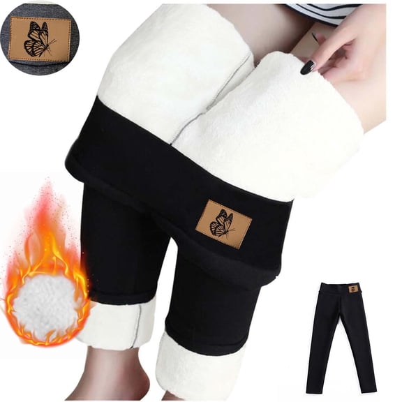 Sakmal Fleece Lined Black Tights Women Opaque Patterned Footless Leggings Winter Womens Tight