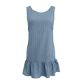 thumbnail image 2 of ASEIDFNSA Womens Tank Dress Sleeveless Crew Neck Ruffle Hem Short Summer Dress, 2 of 5