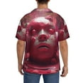 thumbnail image 3 of Kdxio Men's Hawaiian Shirt for Men Short Sleeve Shirt Surreal Pink Headphones Summer Casual Holiday Beach Button Down T-Shirts, 3 of 5